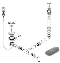 Fitting set 1x3,5" - 1x1,5" with pop-up control without overflow