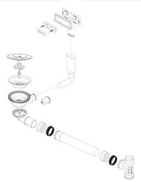 Ablaufgarnitur 1x3,5 ohne Ablauffernbedienung Überlauf cover InFino