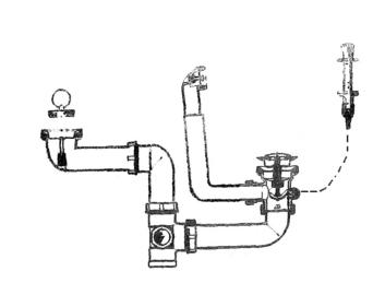Ablaufgarnitur 1 x 1,5'' Stopfen mit Zugknopf MULTI chrom und 1 x 1,5'' Stopfen manuell Überlauf rechteckig