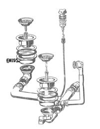 Pop-up set 2 x 3.5'' turning handle PRIMO brown (replaced by 506814)