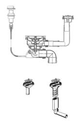 Fitting set 3.5" pop-up control turning handle white (replaced by 137965)