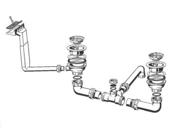 Ablaufgarnitur 2 x 3,5'' Sieb manuell PLUS 8 S (ersetzt durch 220558 und 120664)