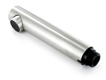 Spray head LINUS-S HP stainless steel complete NF galvanic, stainless steel satin polish, High Pressure