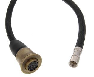 Brauseschlauch komplett mit Brausekopf Messing gebürstet LIVIA-S AV galvanisch, Messing gebürstet, Hochdruck