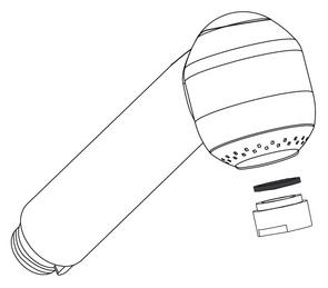 Brausekopf ORION-S HD weiß komplett galvanisch, weiß, Hochdruck