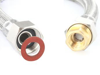 Flexible hose A white flow regulator complete with seal 41 cm metal MZ