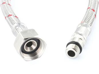 Flexible hose red with integrated seal 75 cm metal M10x1 (replaced by117406) PA