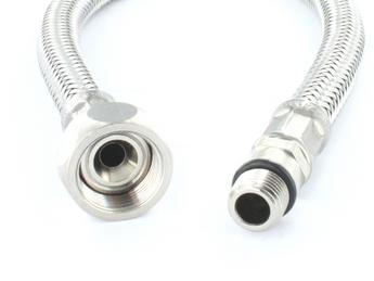 Flexible hose without seal, 42 cm metal M10x1 BL(MZ)