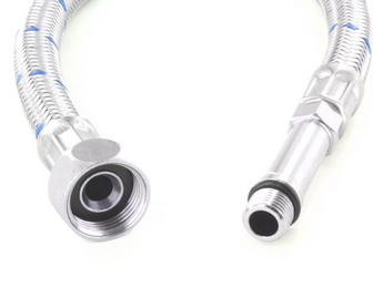 Flexschlauch blau mit integrierter Dichtung 40 cm Metall (ersetzt durch 119690) JW