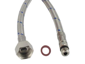 Flexschlauch blau mit Dichtung 95 cm Metall M10x1 BL (HA)