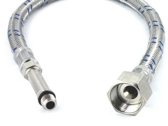 Flexschlauch blau mit Siebdichtung 45 cm Metall M8x1 (ersetzt durch 120133) AV