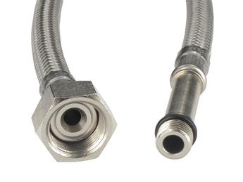 Connection hose without seal 20 cm metal ET M10x1 x IT M15x1 - AV