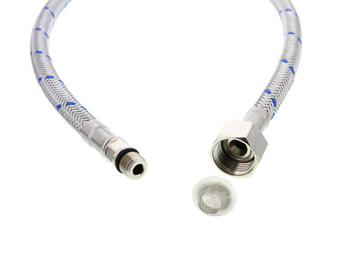 Flexschlauch blau mit Siebdichtung 95 cm Metall M10x1 HA (ersetzt durch 119939)