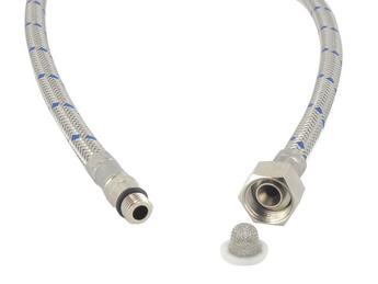 Flexschlauch blau mit Siebdichtung 44 cm Metall M10x1 (ersetzt durch 119899) JW