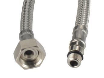 Aansluitslang zonder dichting 60 cm metaal M10x1 BL (AV)