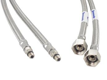 Flexschläuche 80 cm Metall M8x1 mit integrierter Dichtung (2 Stück)