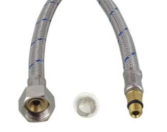 Flexible hose blue with gasket/mud guard 80 cm metal M8x1 (replaced by 119804) MZ