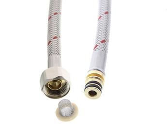 Flexible hose red w. filter gasket 75 cm metal MZ