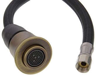 Brauseschlauch + Brausekopf Messing gebürstet LIVIA-S Rev01B galvanisch, Messing gebürstet, Hochdruck