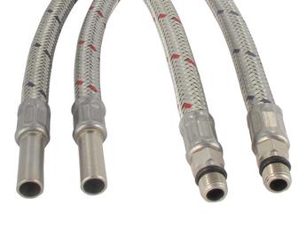 Flexible hose without nut, 1 pair, 35 cm metal M10x1 NB
