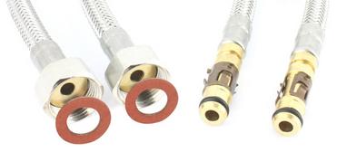 Flexschläuche (2 Stück) mit Dichtung 55 cm Metall GR