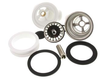 Drain valve 1.5" complete withe screw + basket, white