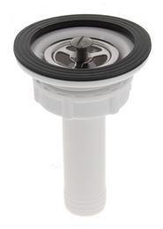Valve + overflow-rosette for screw M6 RONDO PRO Set, white
