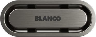 Überlauf vertikal, C-overflow, oval, mit Rahmen (Silgranit/Keramik), Kugelgelenk, D30 mm, mit Verlängerung, satin platinum, satin platinum