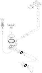 Ablaufgarnitur 1x3,5 mit Ablauffernbedienung Überlauf cover InFino