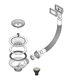 SINGLE BOWL 3.5 W/KIT SQ O/F (052)