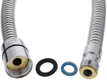 Brauseschlauch mit Dichtungen 175 cm Metall MH