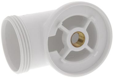 Valve bottom M12 overflow horizontal VI, white