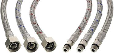 Flexschläuche (3 Stück) mit integrierter Dichtung 50 cm Metall (ersetzt durch 128923 und 126492) HA