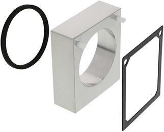 Sockel LEVOS-S Edelstahl seidenglanz mit Fixierungsstiften exzentrisch