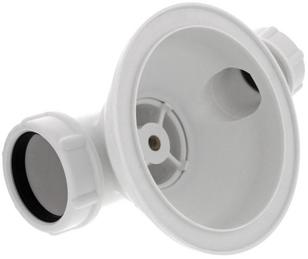 Drain valve 3.5" with overflowconnection VI, white