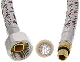 Flexible hose red+filter gasket 50 cm metal M8x1 SO