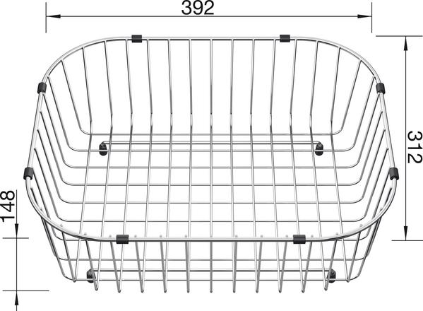 Crockery Basket PLUS, MEDIAN, TIPO, VIVA stainless steel, Stainless steel