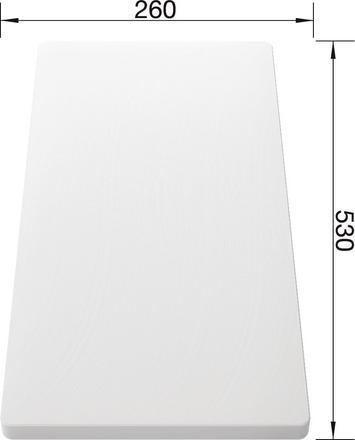 Chopping board, high quality plastic MEDIAN white 530 x 260 mm, plastic