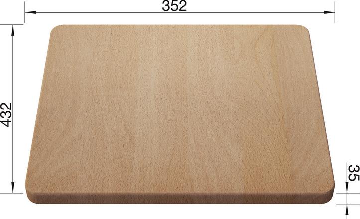 Chopping board massive beech wood PLENTA 432 x 352 mm, beech wood