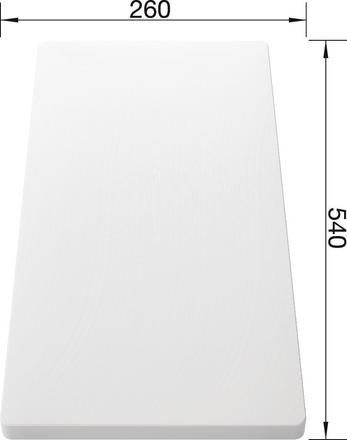 Schneidbrett aus wertigem Kunststoff SIGMA weiß 540 x 260 mm, Kunststoff