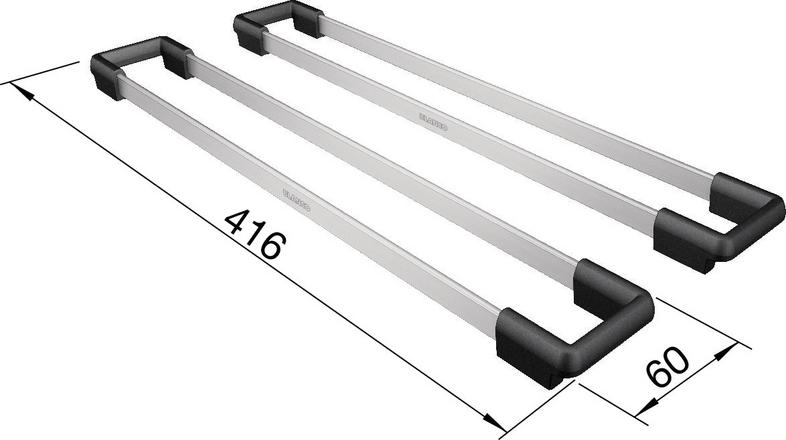 Set TOP-Schienen 400 x 60 mm, Edelstahl/Kunststoff