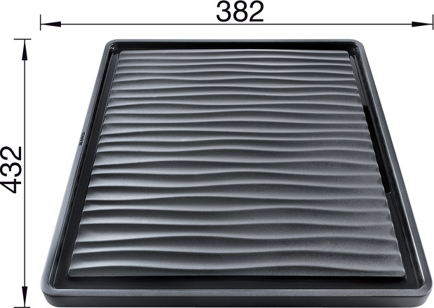 Tropf aus wertigem Kunststoff in schwarz-grau für Unterbaubecken 432 x 382 mm, Kunststoff, schwarz