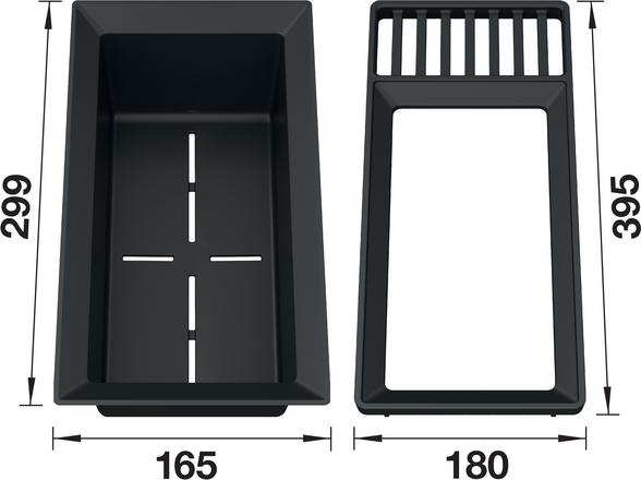 Sink Drainer 2-in-1, plastic, greyish black