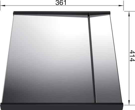 Lay-on drainer stainless steel, stainless steel/plastic, black