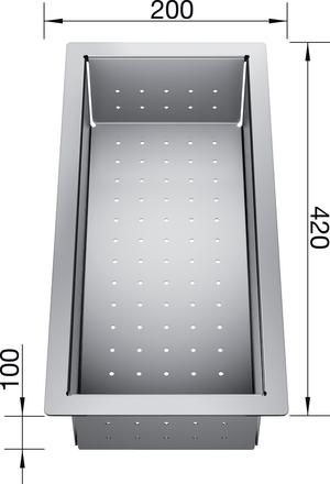 Colander stainless steel 420 x 200 mm ZEROX/CLARON, Stainless steel