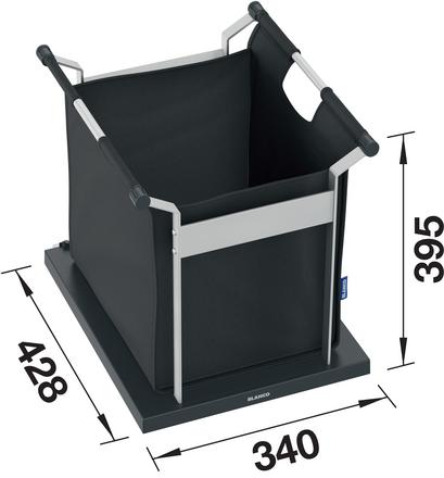 BLANCO Universal Bag XL 40, plastic, aluminium, greyish black, 450 mm min. cabinet size
