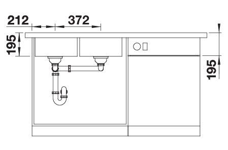 BLANCO DIVON II 8 S-IF, Stainless steel satin polish, with drain remote control, Bowl left, 800 mm min. cabinet size