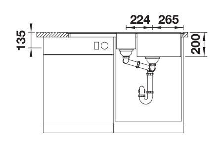 BLANCO ADIRA 6 S-F, SILGRANIT, rock grey, with drain remote control, with accessories, reversible, 600 mm min. cabinet size