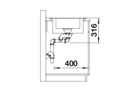 BLANCO ADIRA 6 S-F, SILGRANIT, rock grey, with drain remote control, with accessories, reversible, 600 mm min. cabinet size
