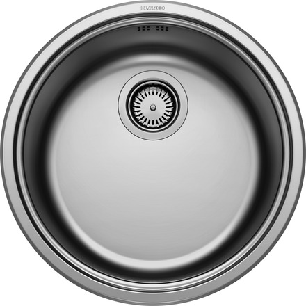 BLANCO RONDOSOL, Stainless steel brushed finish, w/o drain remote control, w/o bowl layout, 450 mm min. cabinet size